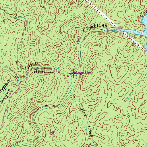 Topographic Map of Turkeypen Cove, TN