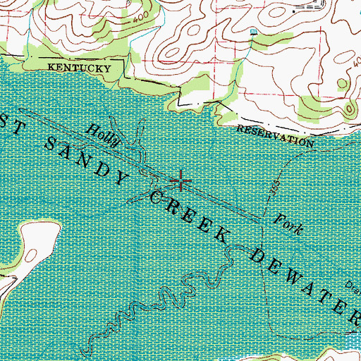 Topographic Map of Turkeypen Creek, TN