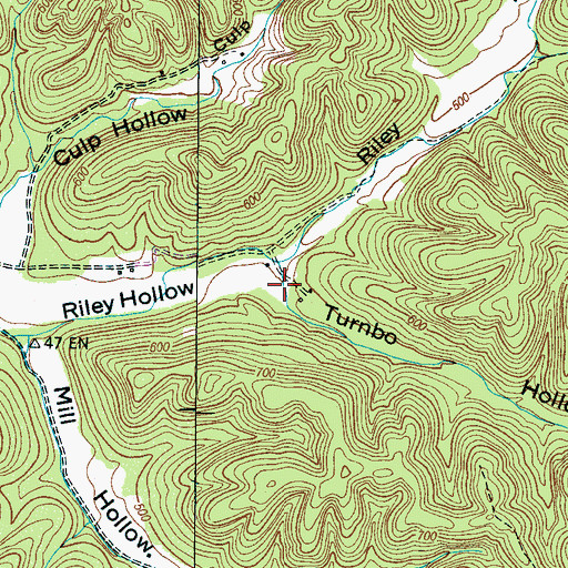 Topographic Map of Turnbo Hollow, TN