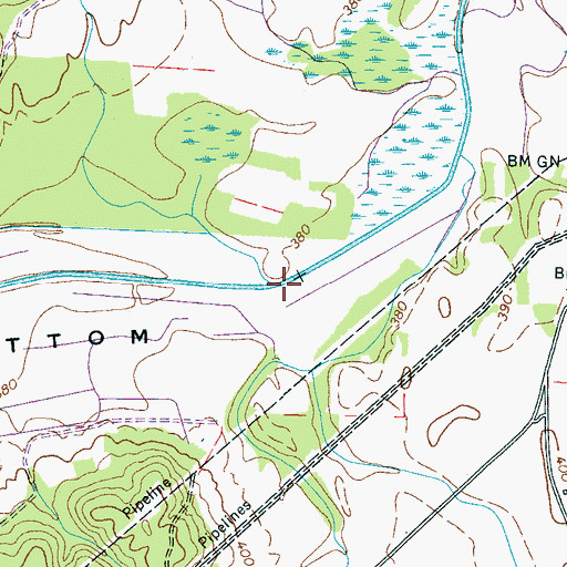 Topographic Map of Turner Branch, TN