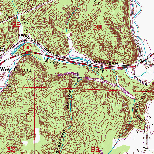 Topographic Map of Stanford Hollow, AL