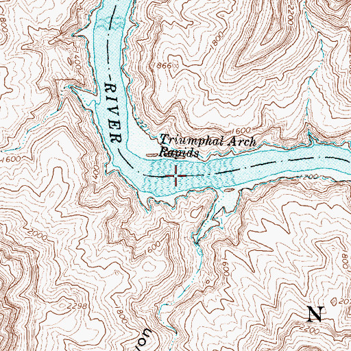 Topographic Map of Triumphal Arch Rapids, AZ