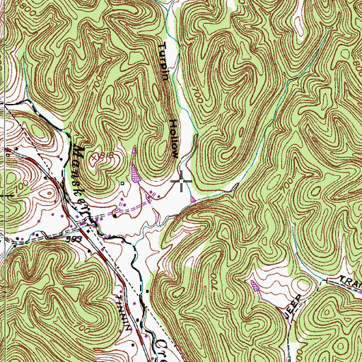 Topographic Map of Turpin Hollow, TN