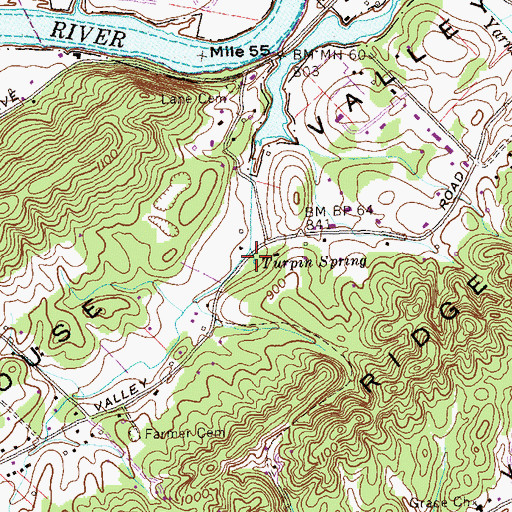 Topographic Map of Turpin Spring, TN