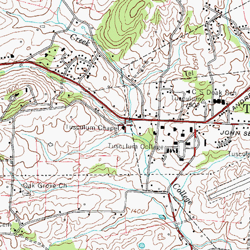 Topographic Map of Tusculum Chapel, TN