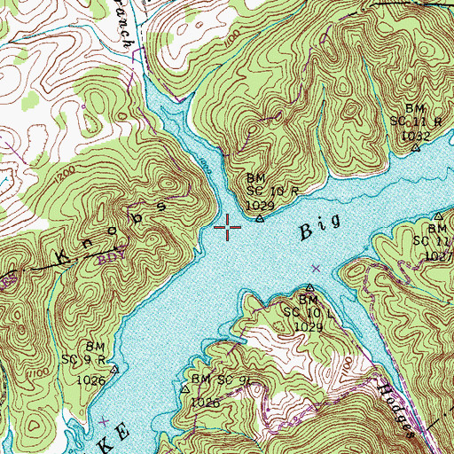 Topographic Map of Tyes Branch, TN