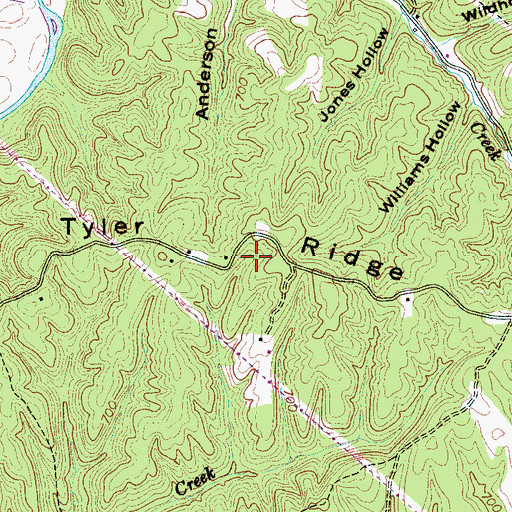 Topographic Map of Tyler Ridge, TN