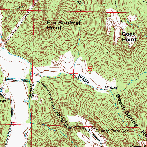 Topographic Map of Star Hollow, AL