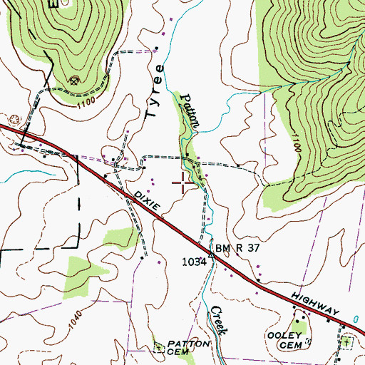 Topographic Map of Tyree Cove, TN