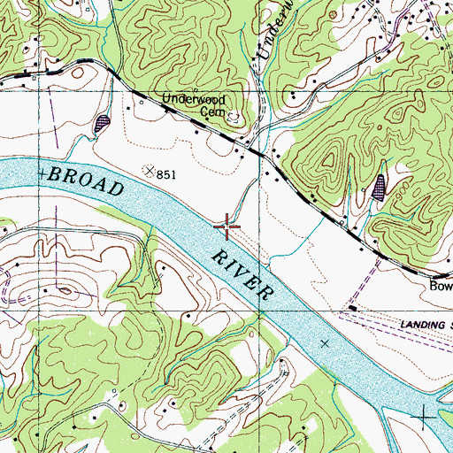 Topographic Map of Underwood Branch, TN