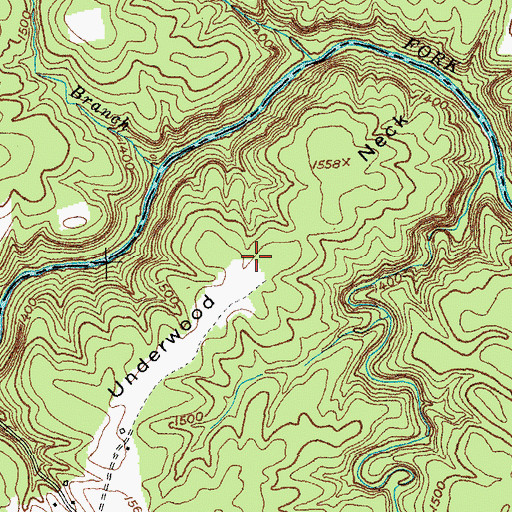 Topographic Map of Underwood Neck, TN
