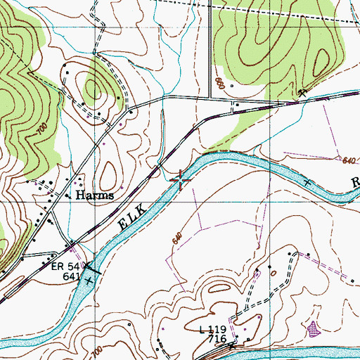 Topographic Map of Union Camp Ground Branch, TN