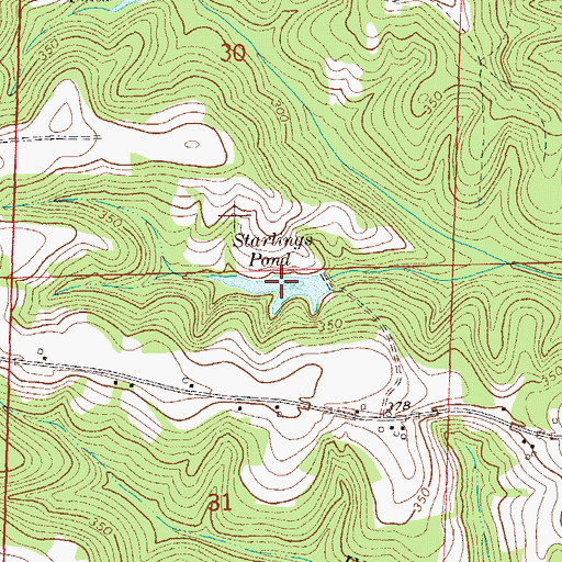 Topographic Map of Starlings Pond, AL