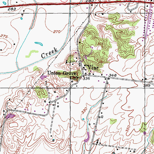 Topographic Map of Union Grove Church, TN