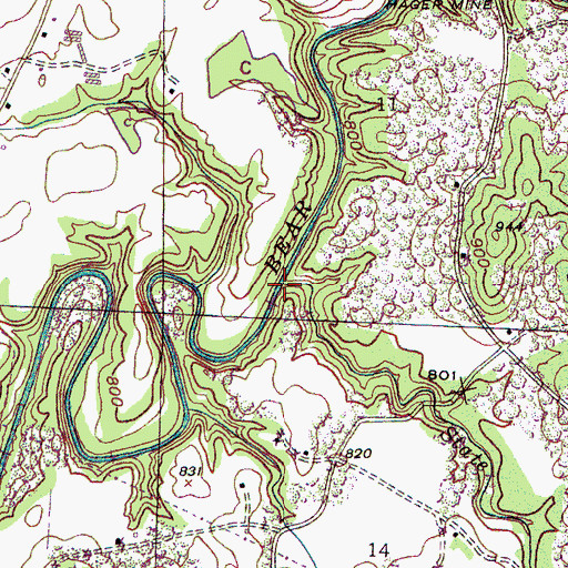 Topographic Map of State Branch, AL