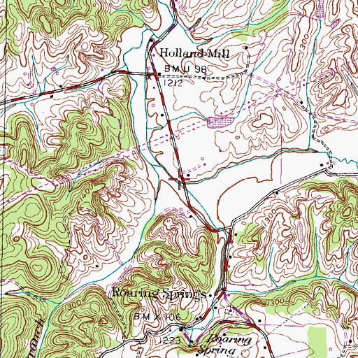 Topographic Map of Union Temple Creek, TN
