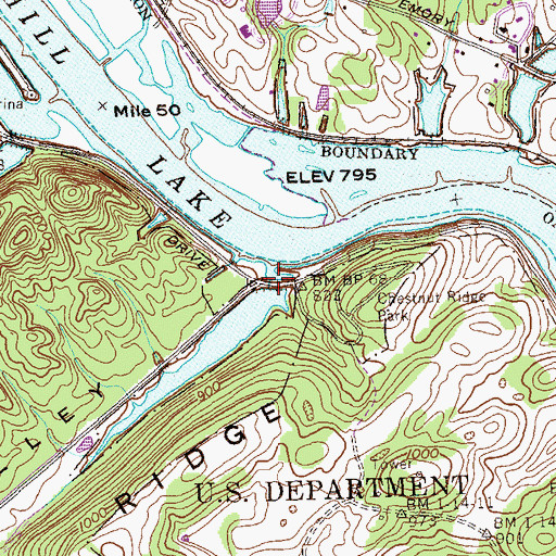 Topographic Map of Union Valley, TN