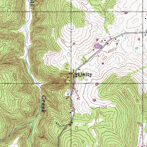 Topographic Map of Unity, TN