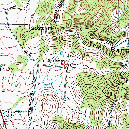 Topographic Map of Unity Cemetery, TN