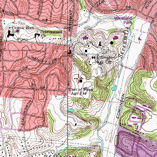 Topographic Map of University of Tennesse Agriculture Extension, TN
