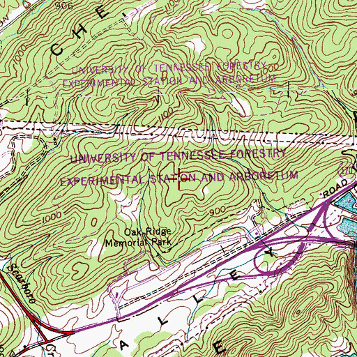 Topographic Map of University of Tennessee Agriculture Experiment Station, TN