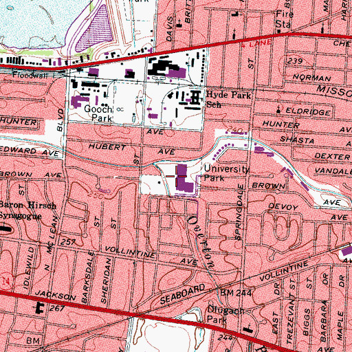 Topographic Map of University Park, TN