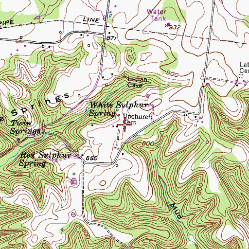 Topographic Map of Upchurch Cemetery, TN