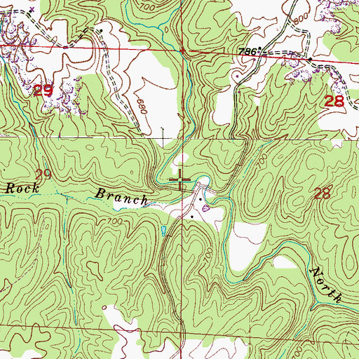 Topographic Map of State Rock Branch, AL