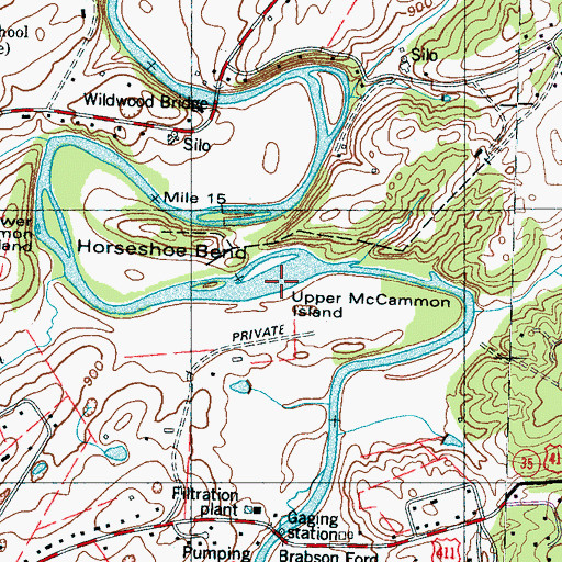 Topographic Map of Upper McCammon Island, TN