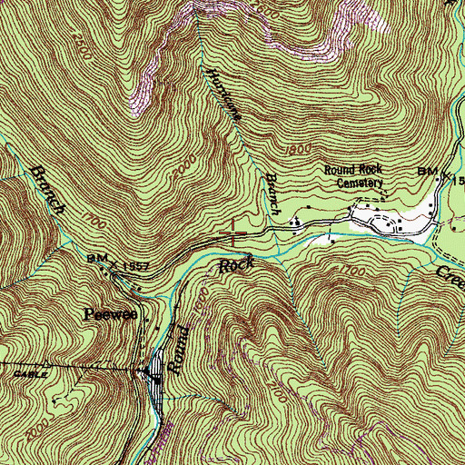 Topographic Map of Upper Round Rock School, TN
