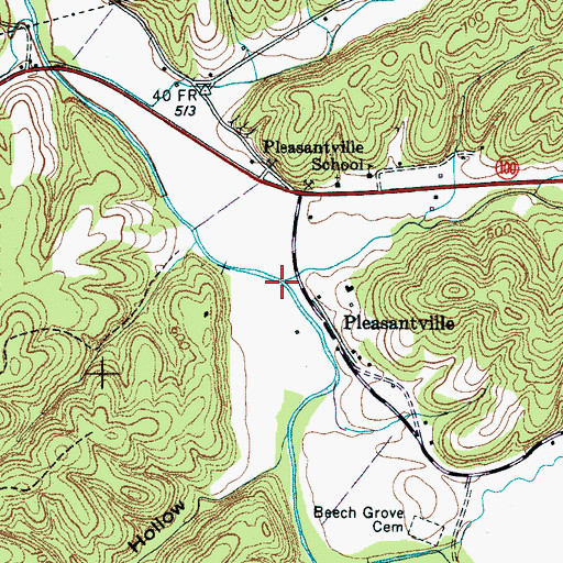 Topographic Map of Upper Sinking Creek, TN