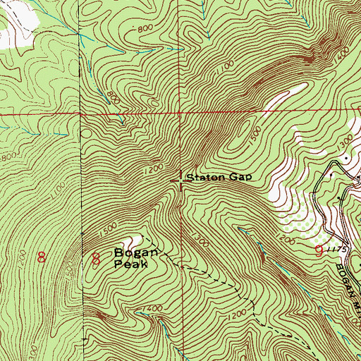 Topographic Map of Staton Gap, AL