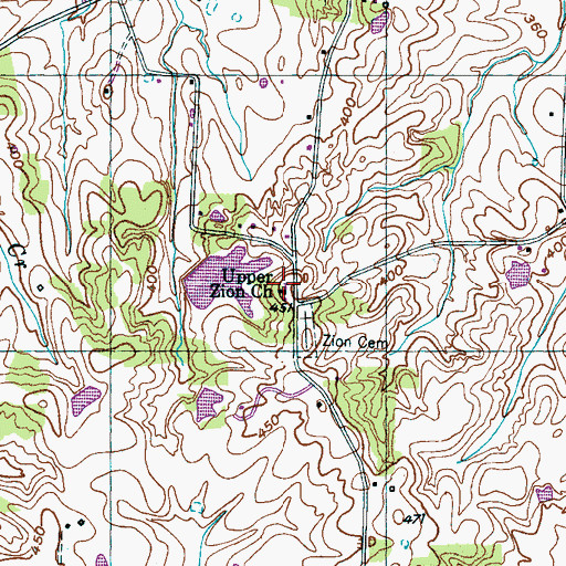 Topographic Map of Upper Zion Church, TN
