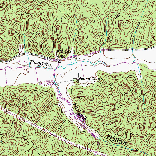 Topographic Map of Vaden Cemetery, TN