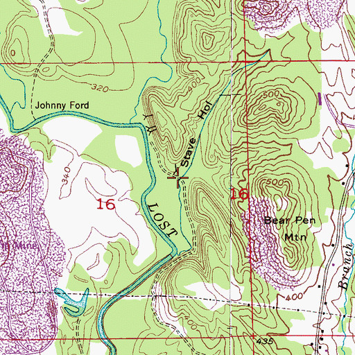 Topographic Map of Stave Hollow, AL