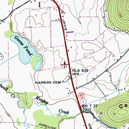 Topographic Map of Valley Home School, TN