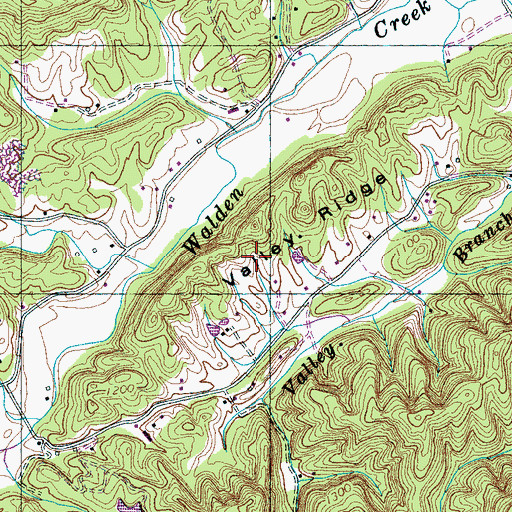 Topographic Map of Valley Ridge, TN