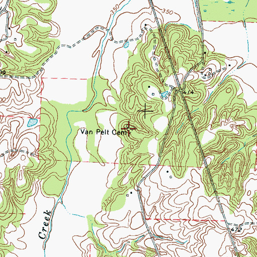 Topographic Map of Van Pelt Cemetery, TN