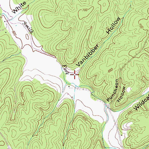 Topographic Map of Vanbibber Hollow, TN