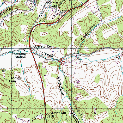 Topographic Map of Vandber Hollow, TN