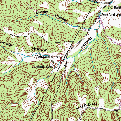 Topographic Map of Vanhook Hollow, TN