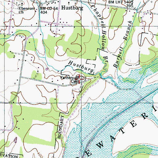 Topographic Map of Varbrough Cemetery, TN