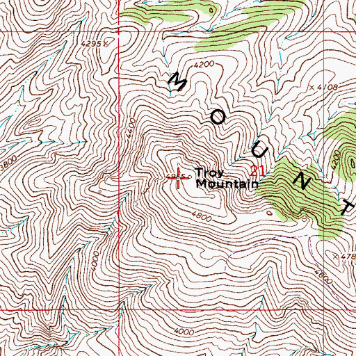 Topographic Map of Troy Mountain, AZ