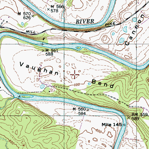 Topographic Map of Vaughan Bend, TN
