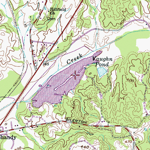 Topographic Map of Vaughn Pond, TN