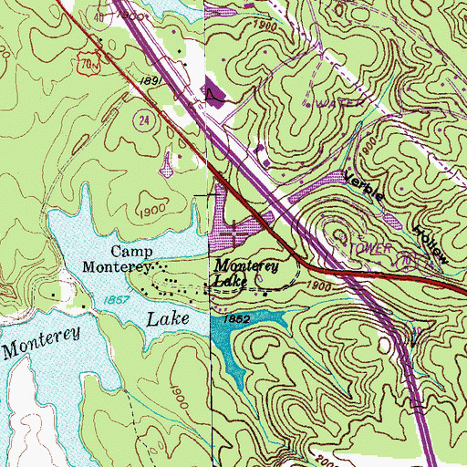 Topographic Map of Verble Hollow, TN