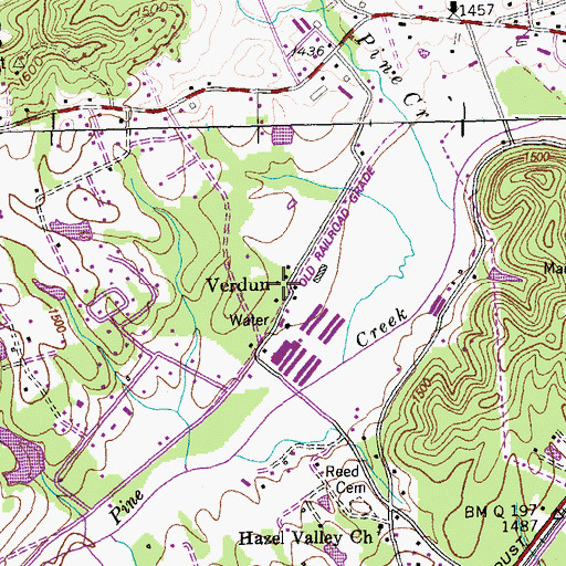 Topographic Map of Verdun, TN