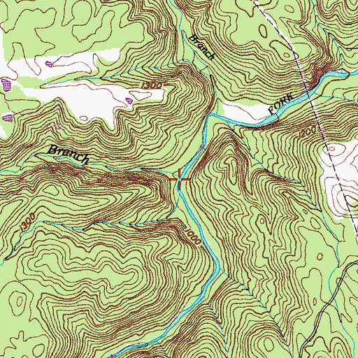 Topographic Map of Vespie Branch, TN
