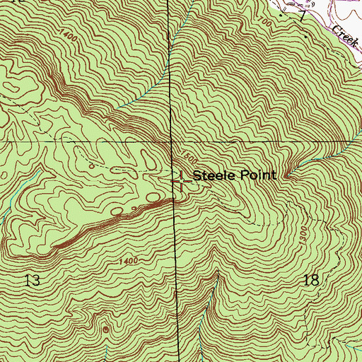 Topographic Map of Steele Point, AL