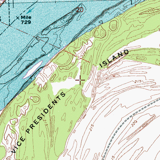 Topographic Map of Vice Presidents Island Number Forty-six, TN